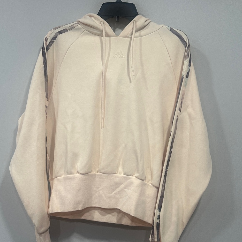 Adidas Beige Hoodie with Camouflage Accents
